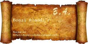 Boszi Aladár névjegykártya
